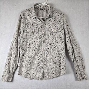 Salt Valley Western Shirt Size M Floral Button Pearl Snap Cotton Long Sleeve